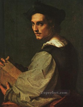 アンドレア・デル・サルト Painting - ルネッサンスのマンネリズムの若者の肖像 アンドレア・デル・サルト